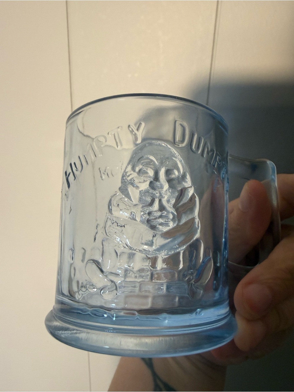 Indiana Glass Clear Humpty Dumpty Embossed Glass Mug